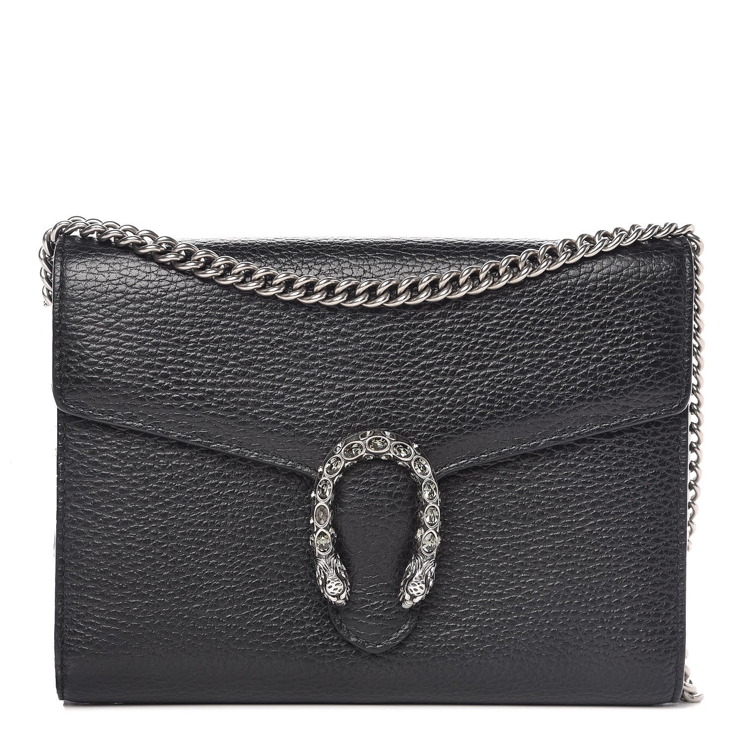 Gucci Calfskin Mini Dionysus Chain Wallet Black 1 of 9