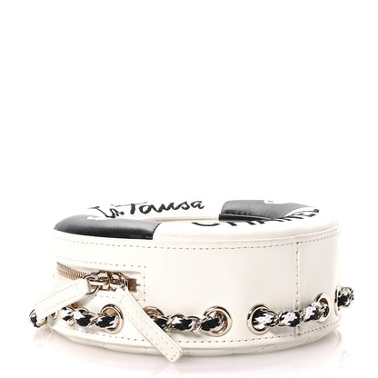 Chanel Lambskin Coco Lifesaver Round Bag Black White 4 of 10