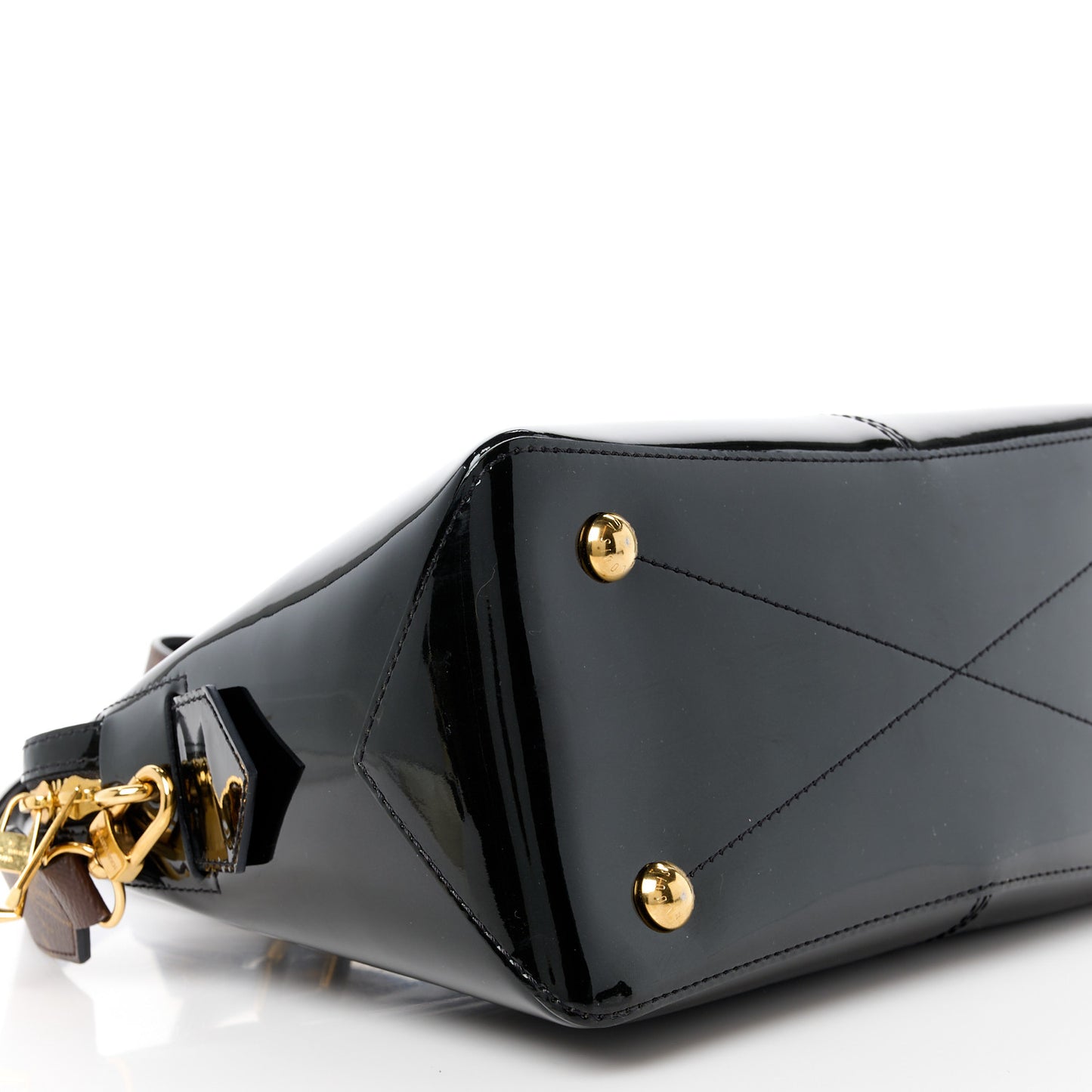 Patent Calfskin Miroir Tote Black