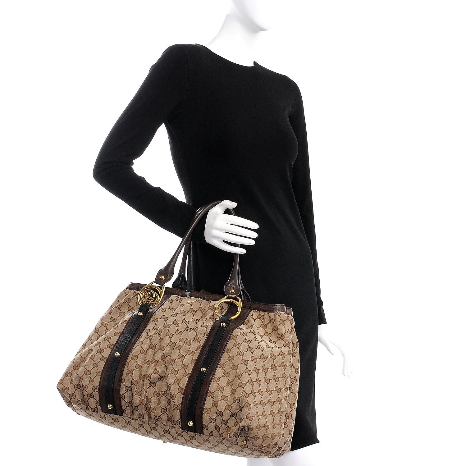 Gucci Monogram Medium Interlocking Icon Tote Dark Brown 2 of 13