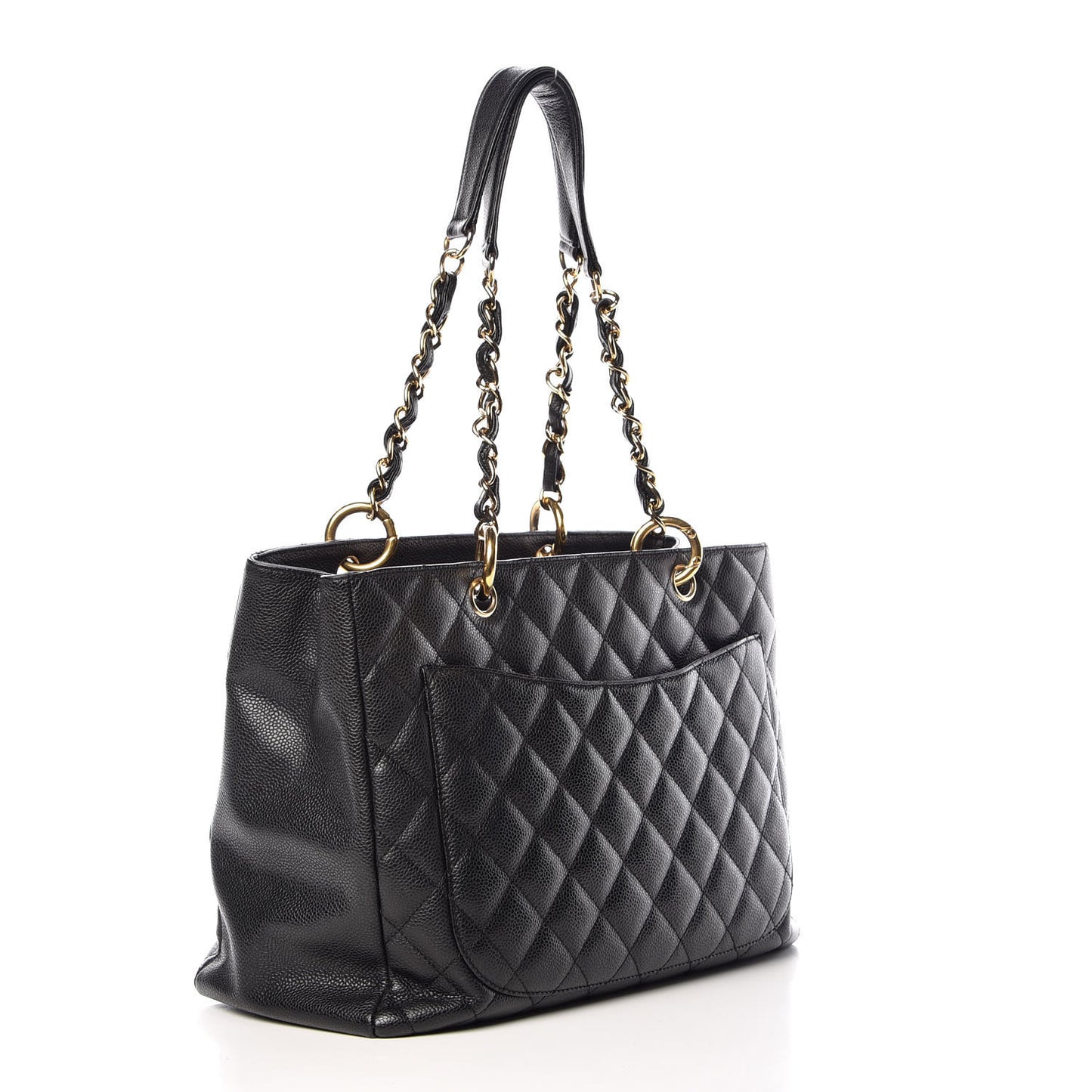 Caviar Quilted Grand Shopping Tote GST Black