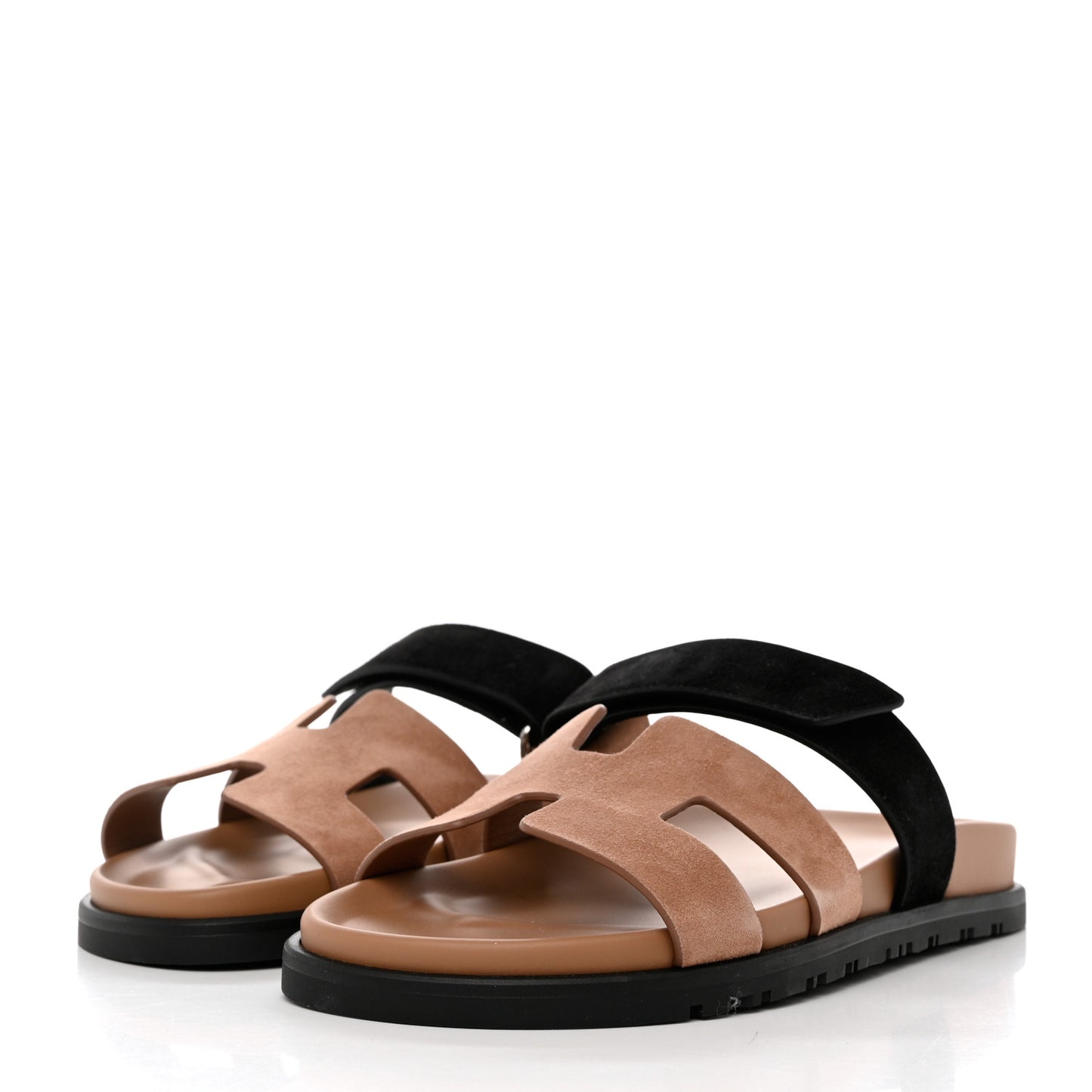 Suede Goatskin Womens Chypre Sandals 37.5 Rose Perle Black