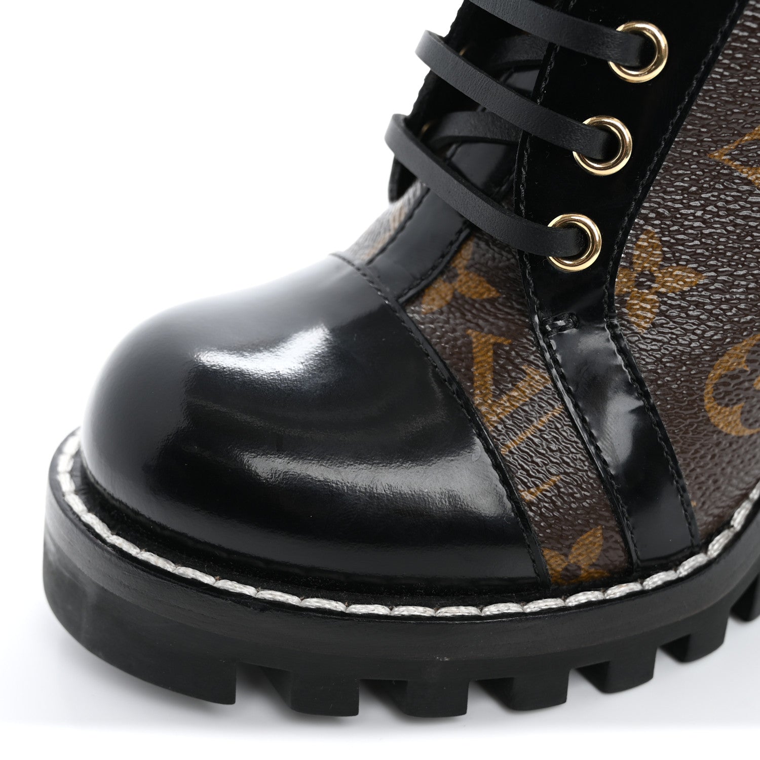 Louis Vuitton Patent Calfskin Monogram Star Trail Ankle Boots 37.5 Black 11 of 14