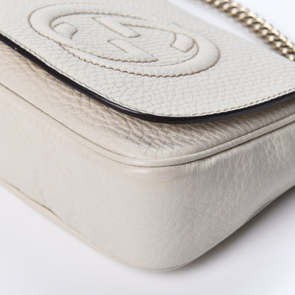 Gucci Pebbled Calfskin Small Soho Flap Crossbody Off White 6 of 9
