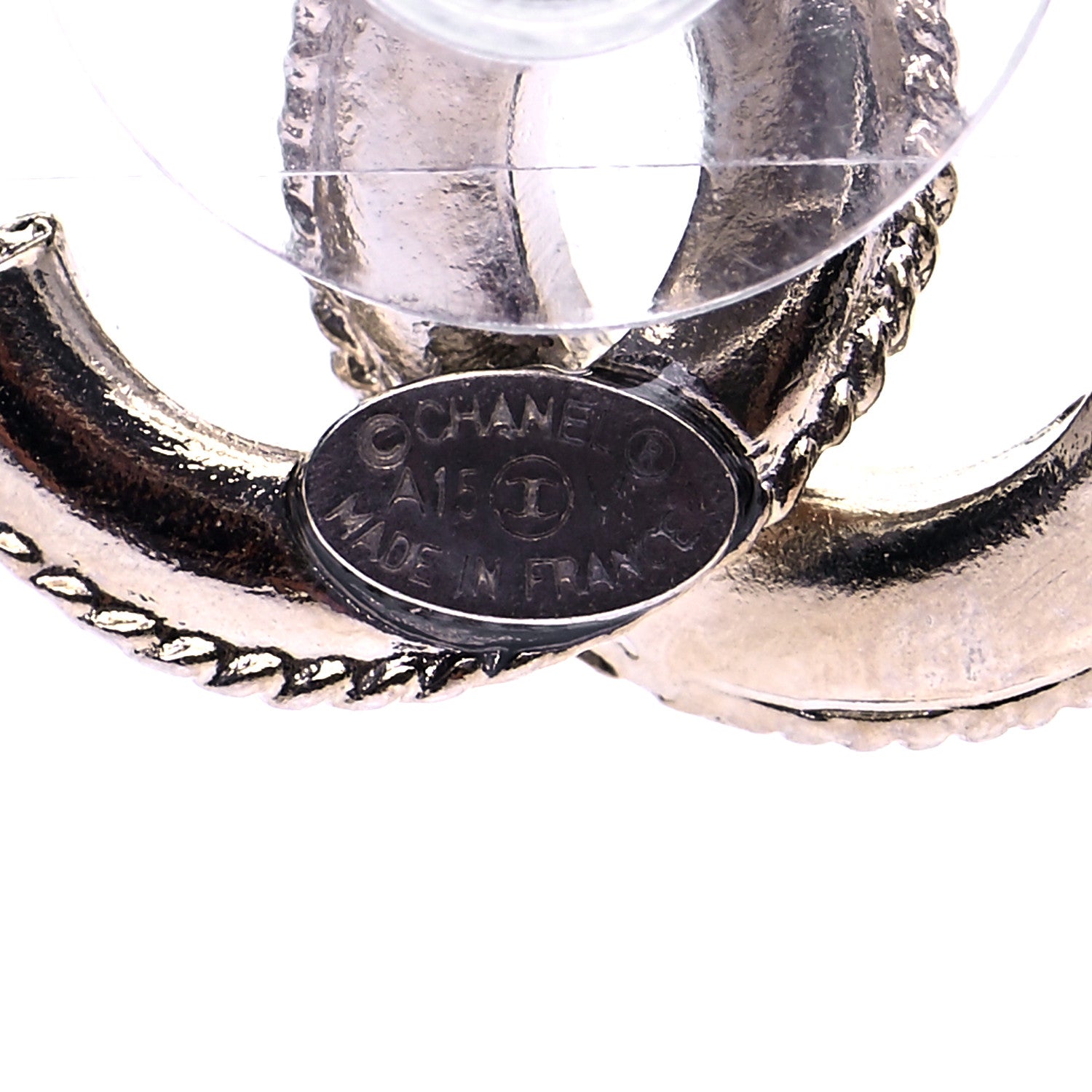 Chanel Enamel Crystal CC Earrings Silver 4 of 5