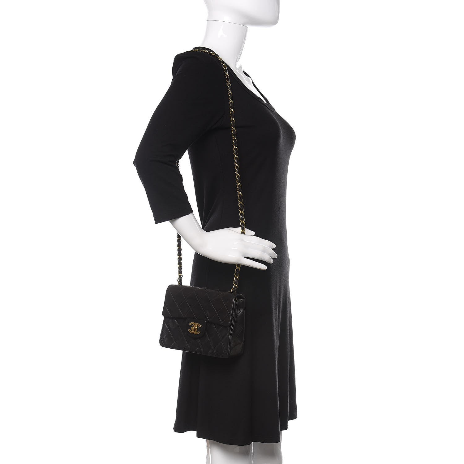 Chanel Lambskin Quilted Mini Square Flap Black 2 of 11