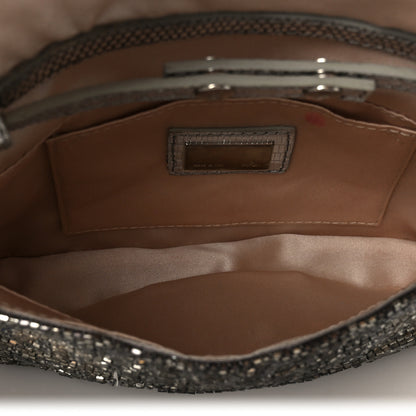 Fendi Metallic Lizard Beaded Embroidered Mini Baguette Grey 5 of 12