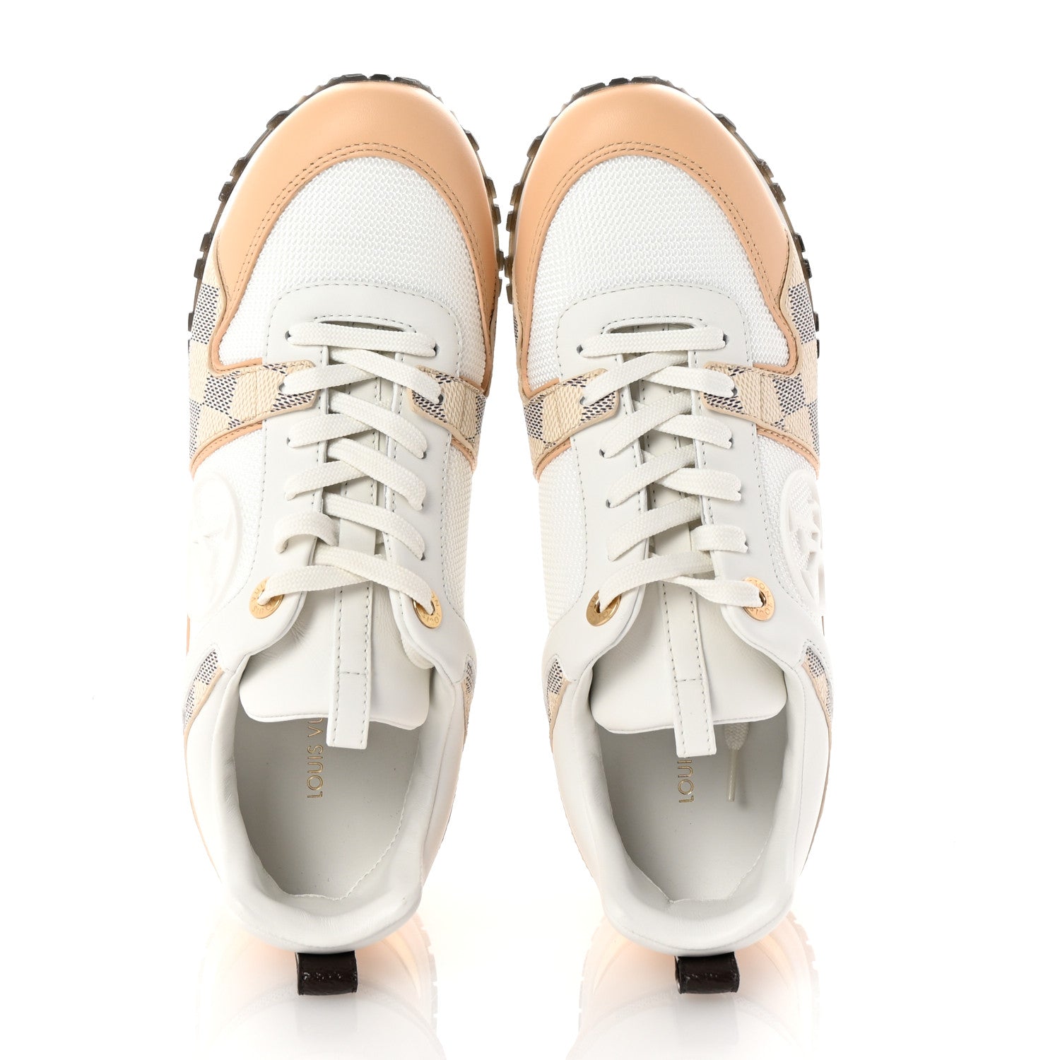 Louis Vuitton Calfskin Damier Azur Run Away Sneakers 36 White 2 of 9