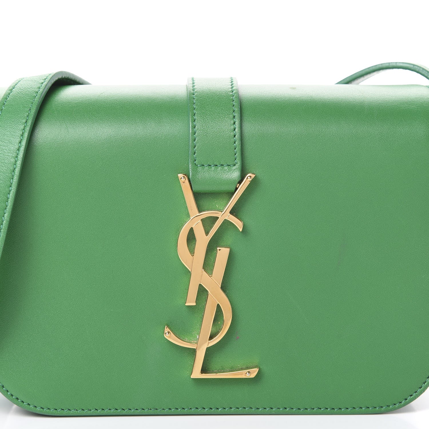 Saint Laurent Smooth Calfskin Small Monogram Université Shoulder Bag Green 7 of 21