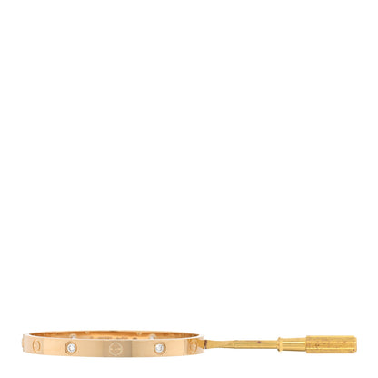 Cartier 18K Pink Gold 4 Diamond LOVE Bracelet 17 4 of 7