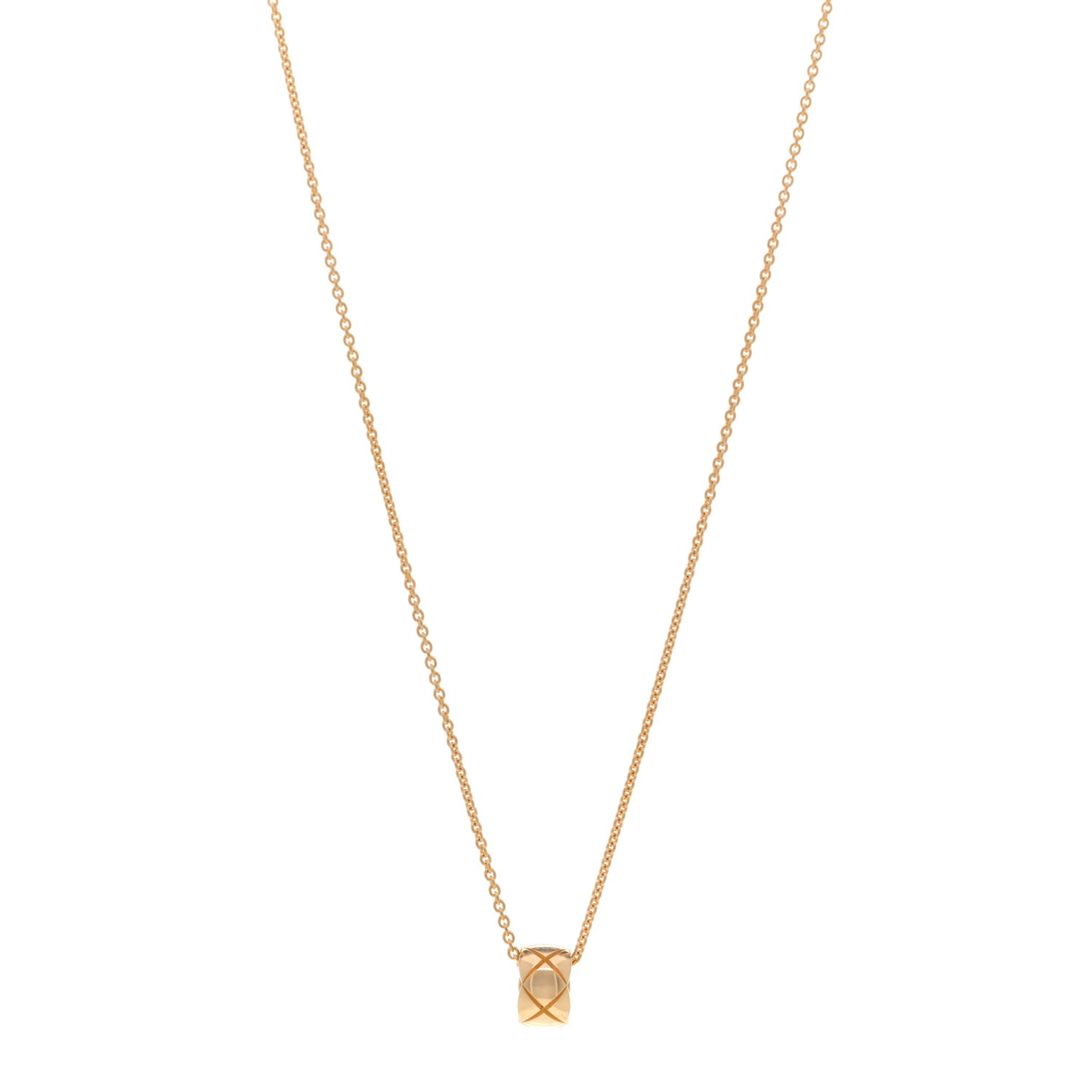 18K Yellow Gold Coco Crush Round Pendant Necklace