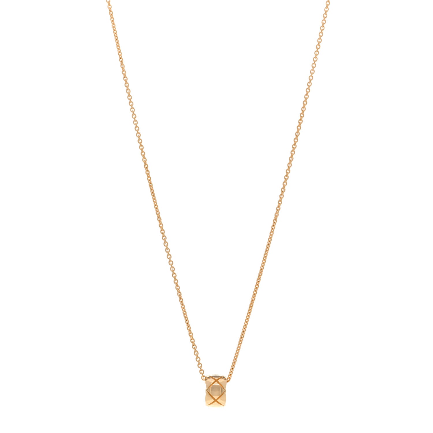 Chanel 18K Yellow Gold Coco Crush Round Pendant Necklace 1 of 5