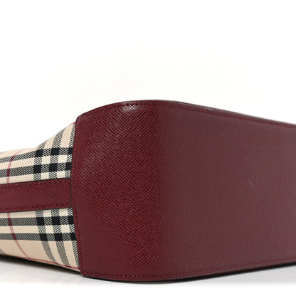 Burberry Canvas House Check Small Tote Red 8 of 9