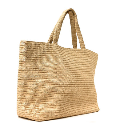 Saint Laurent Raffia Logo Tote Naturel 3 of 9