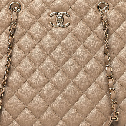 Chanel Caviar Quilted Large Shopping Tote Dark Beige 8 of 10