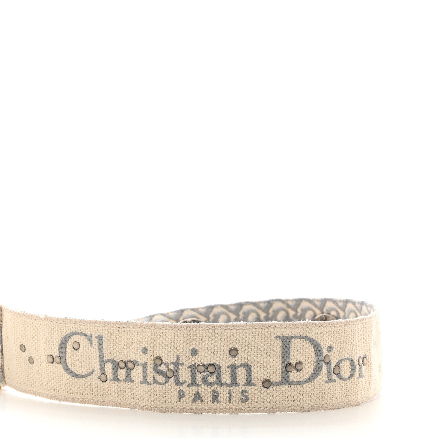 Christian Dior Oblique Studded Shoulder Strap Gris Multicolor 3 of 5
