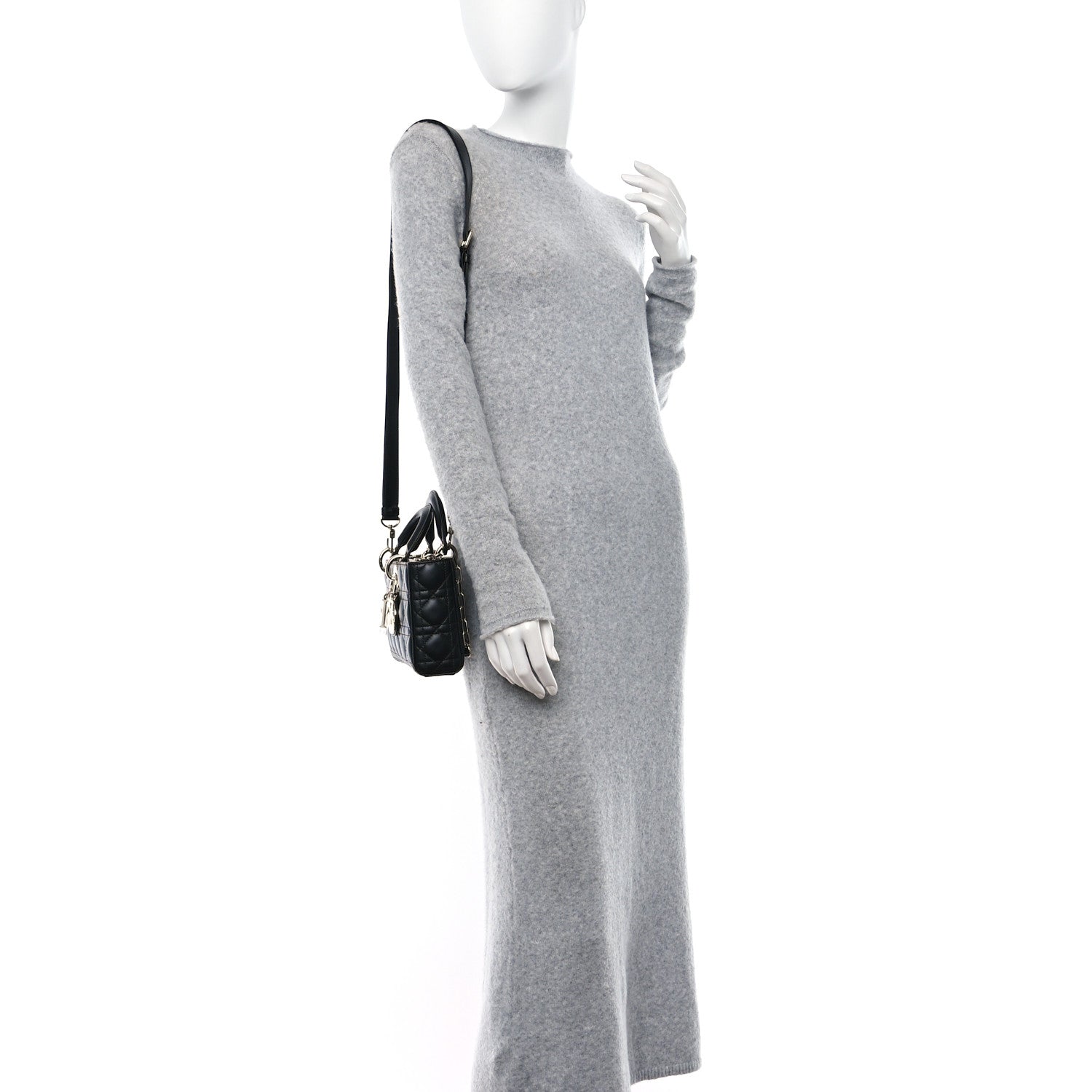Christian Dior Lambskin Cannage Medium Lady D-Joy Black 2 of 10