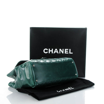 Chanel Glazed Calfskin Quilted Large CC Delivery Tote Green 4 of 7