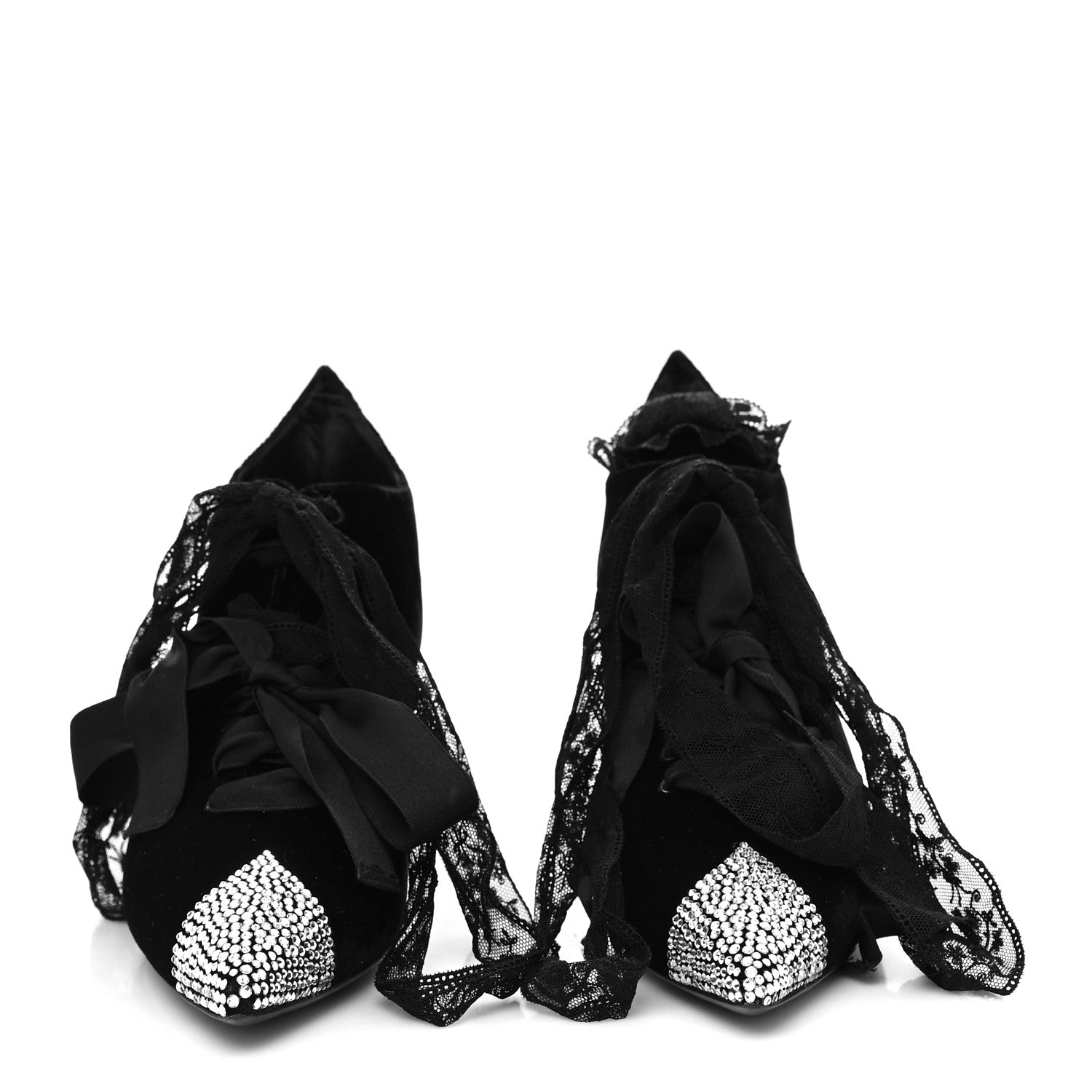 Saint Laurent Velluto Master Crystal Embellished Blaze 45 La Strass Ankle Boots 40 Black 2 of 8