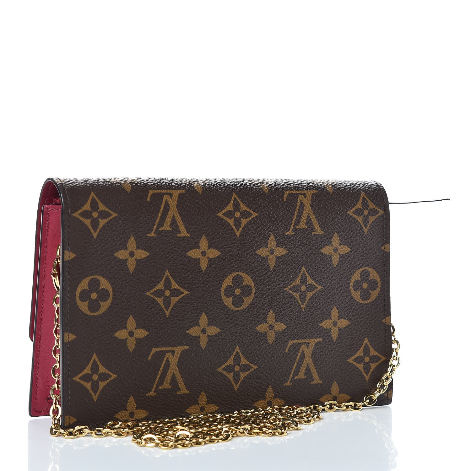 Louis Vuitton Monogram Flore Chain Wallet Fuchsia 3 of 7
