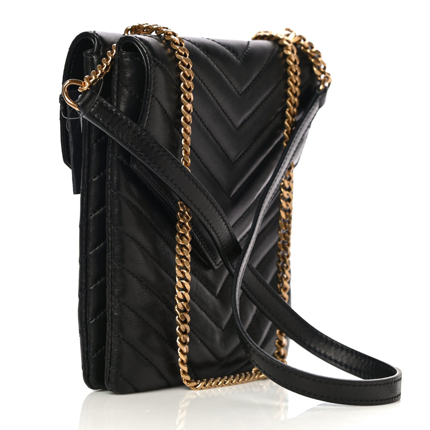 Saint Laurent Lambskin Matelasse Monogram Double Flap Bag Black 3 of 15
