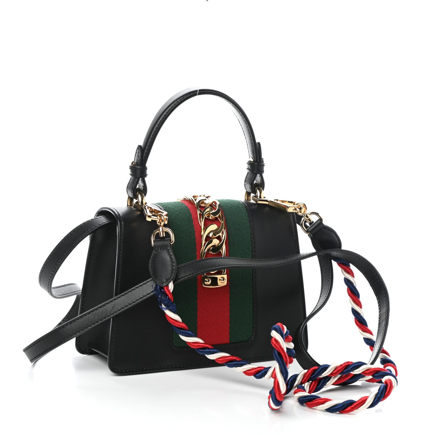 Calfskin Mini Sylvie Top Handle Bag Black