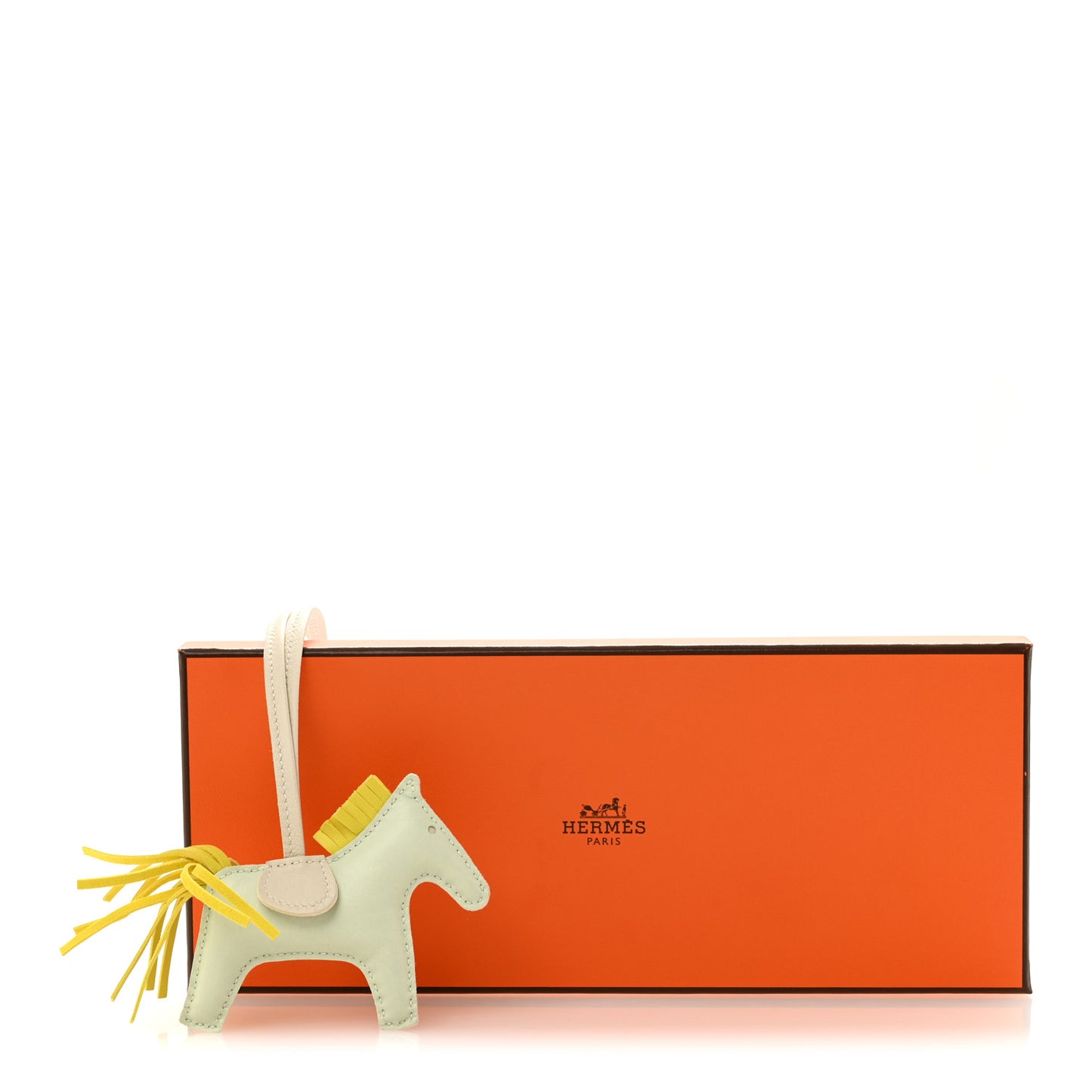 Milo Lambskin Grigri Rodeo Horse Bag Charm PM Vert Fizz Lime Craie