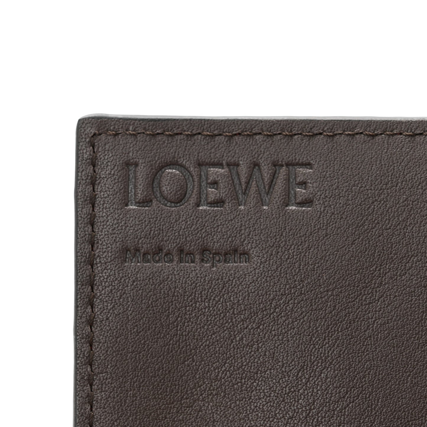 Grained Calfskin Chain Wallet Burnt Red