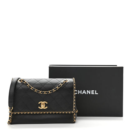 Chanel Calfskin Stitched Chain Flap Black 11 of 11