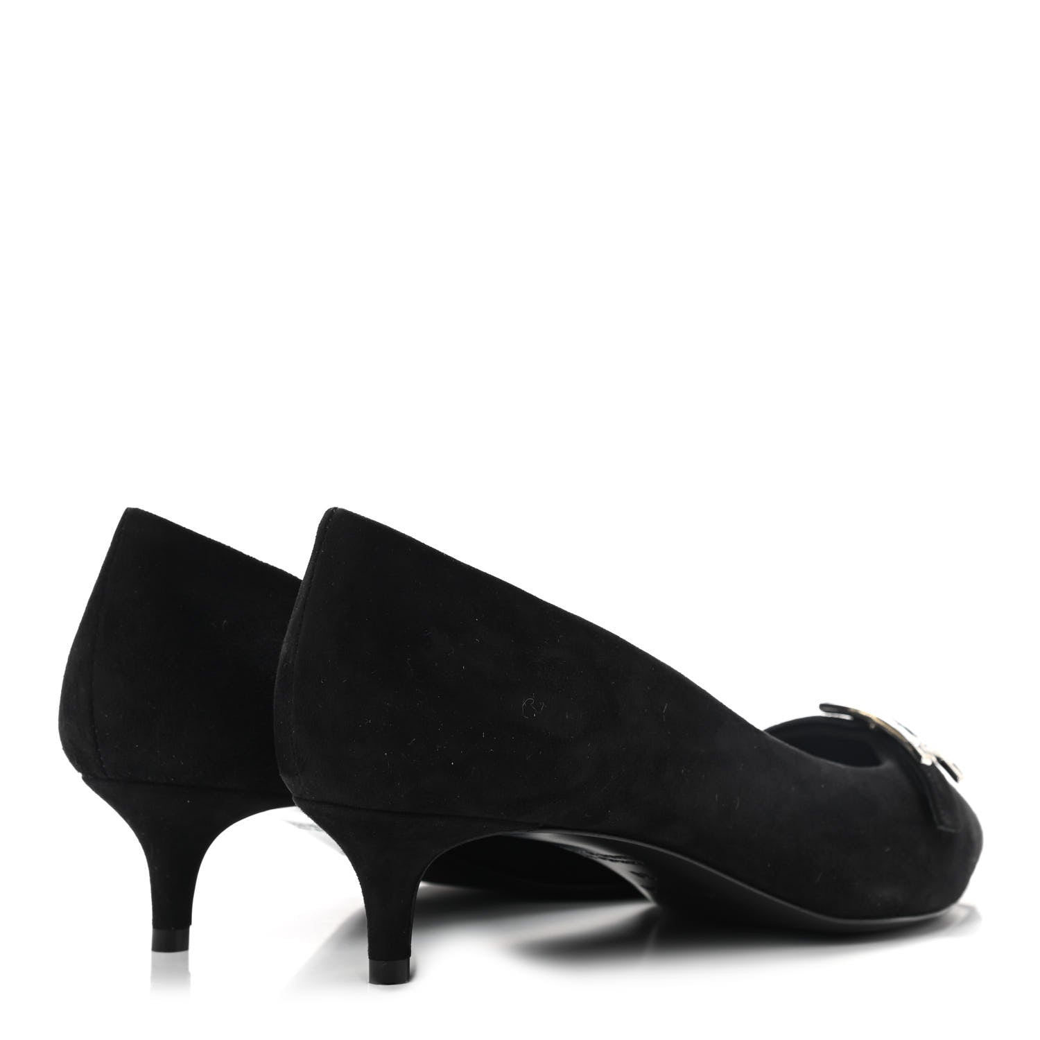 Hermes Suede Goatskin Blush 40 Pumps 36 Black 4 of 8