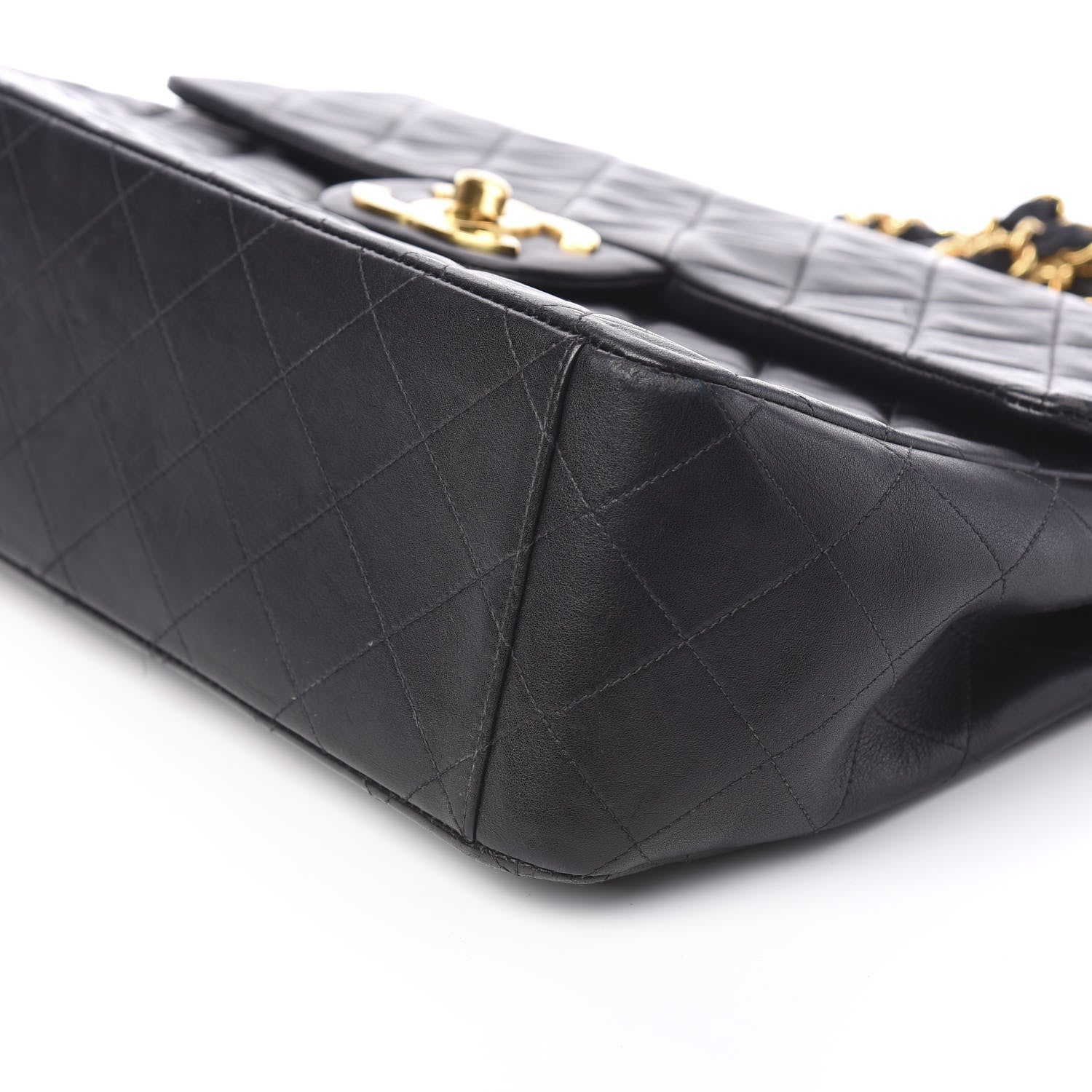 Chanel Lambskin Quilted XL Jumbo Single Flap Black 9 of 10