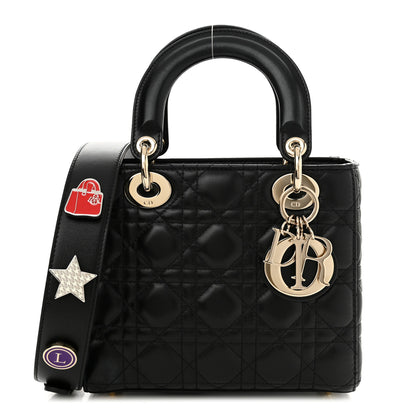 Christian Dior Lambskin Cannage Small Lucky Badges My Lady Dior Black 1 of 14