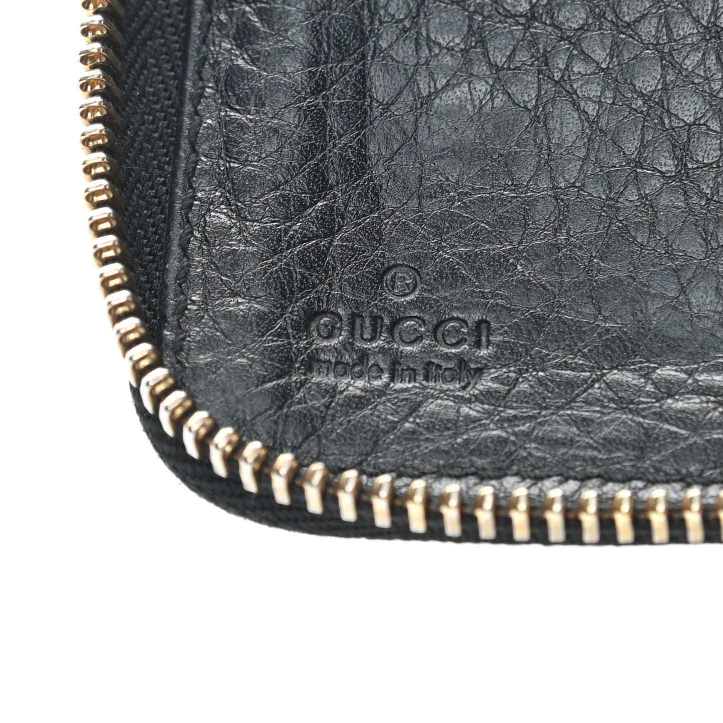 Pebbled Calfskin Soho Zip Around Wallet Black