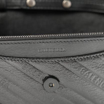 Balenciaga Shiny Goatskin Logo Embossed Monochrome BB Wallet On Chain Black 6 of 9