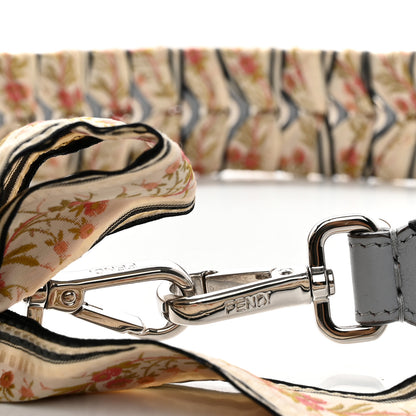 Fendi Calfskin Ribbon Lace Up Floral Strap You Grey White 4 of 4