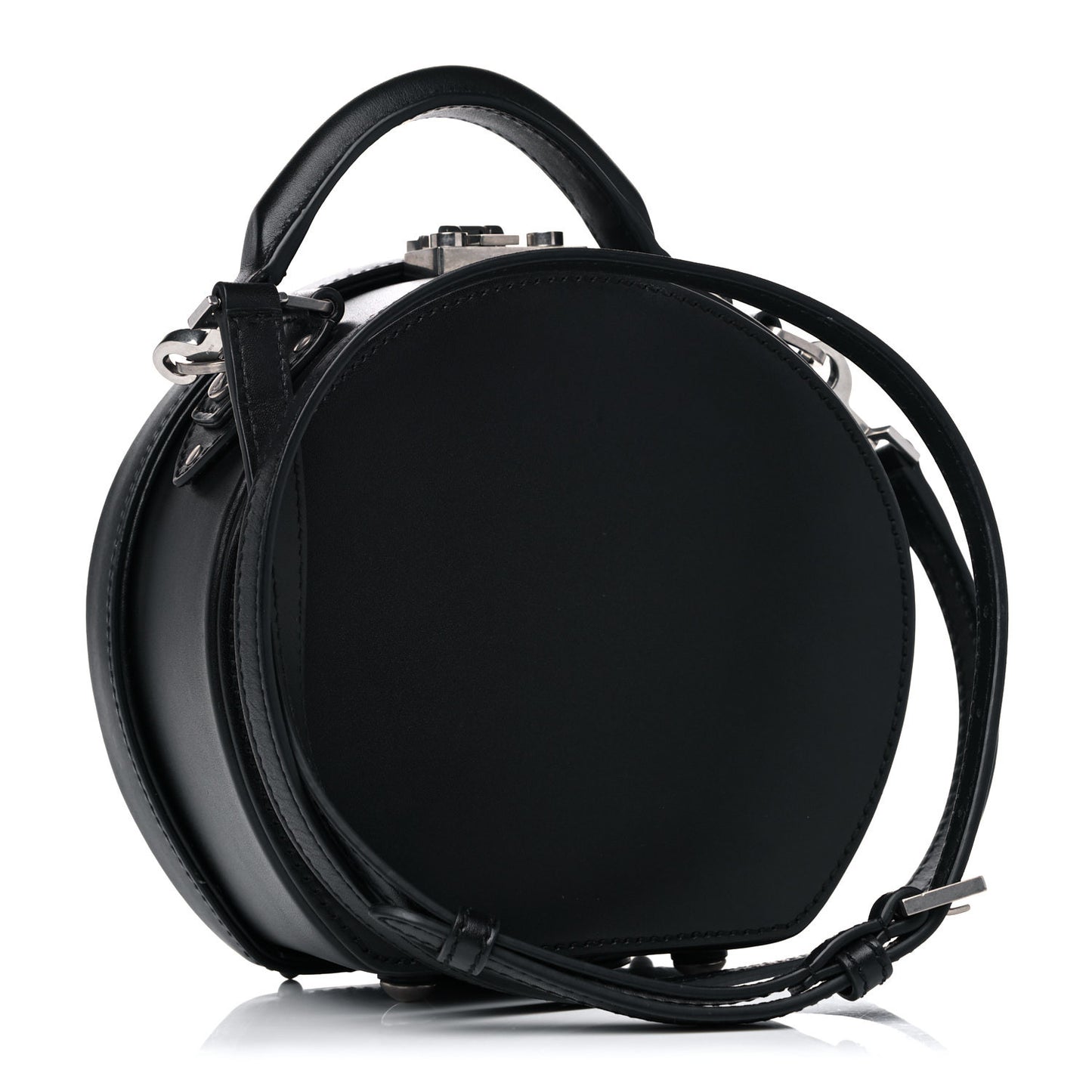 Calfskin Small Mica Hat Box Black