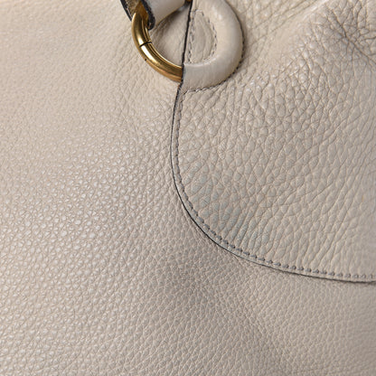 Gucci Pebbled Calfskin Twill Medium Top Handle Satchel White 22 of 25