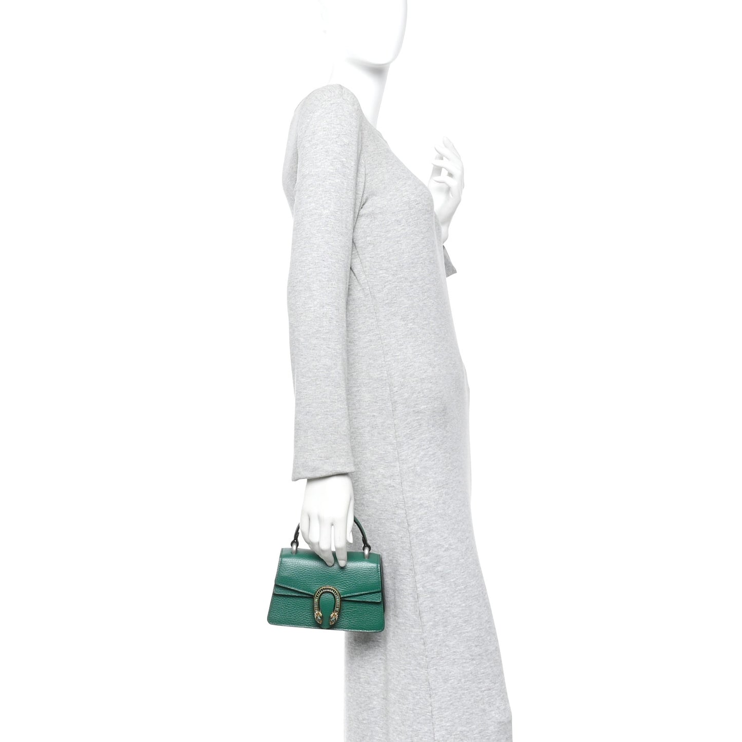 Dollar Calfskin Crystal Mini Dionysus Top Handle Bag Emerald