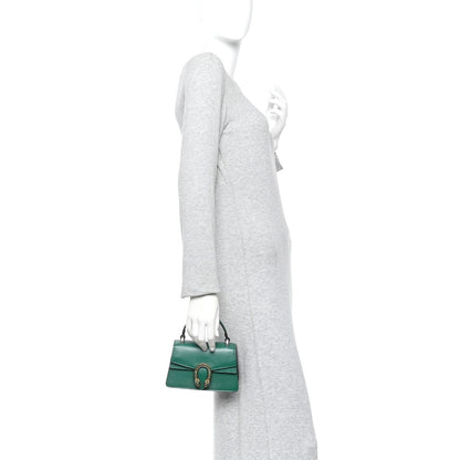Gucci Dollar Calfskin Crystal Mini Dionysus Top Handle Bag Emerald 2 of 9
