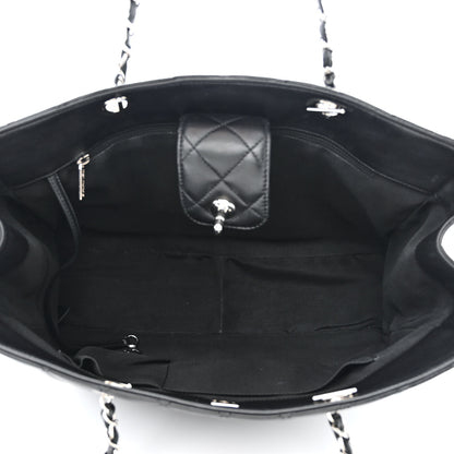 Chanel Calfskin Quilted Large Turn Lock Shopping Tote Black 5 of 11