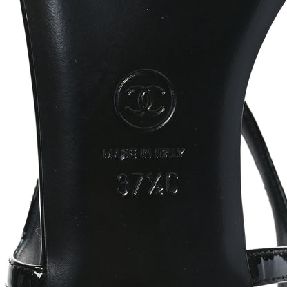 Chanel Lambskin Camellia Thong Sandals 37.5 Black 7 of 7