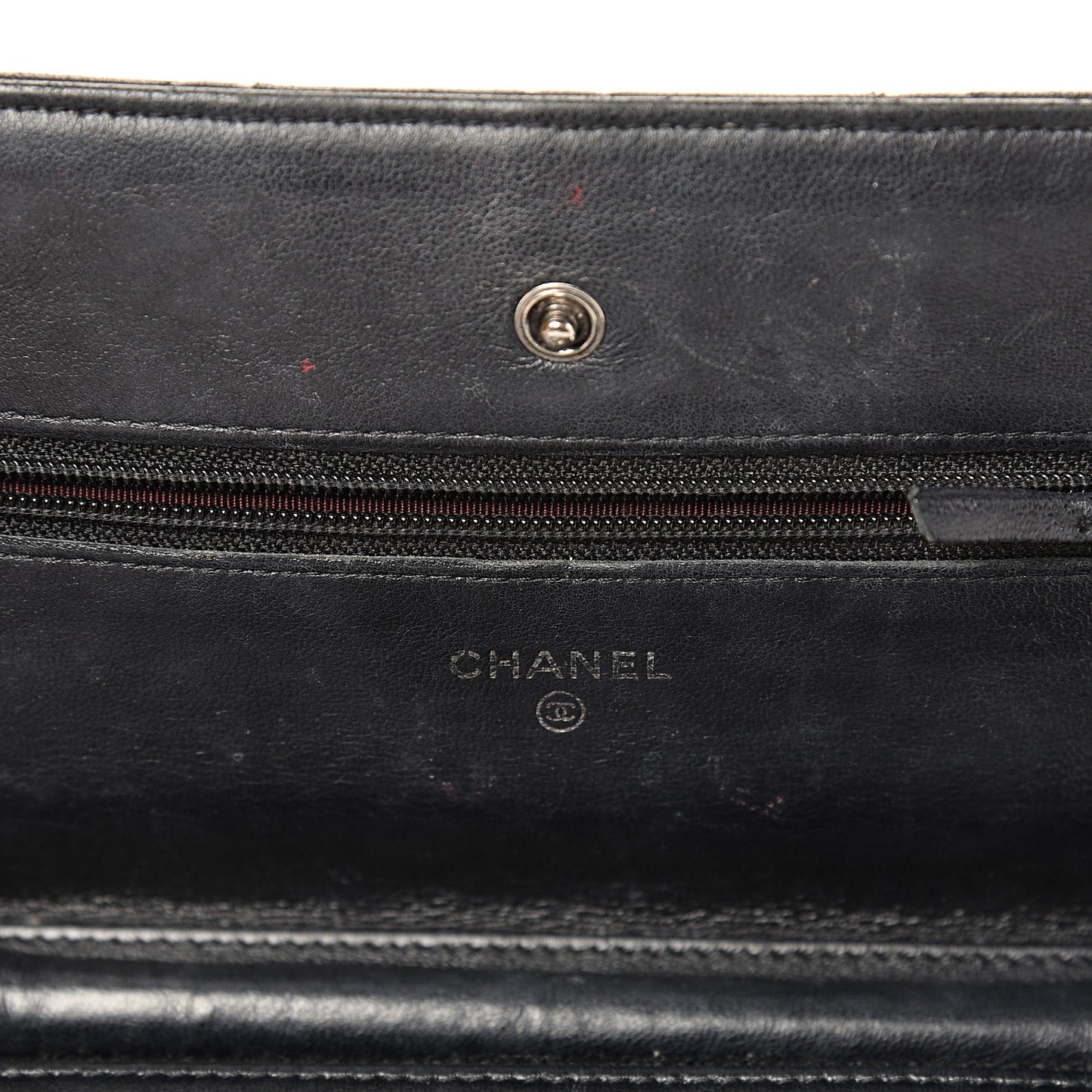 Lambskin Quilted Wallet On Chain WOC Black