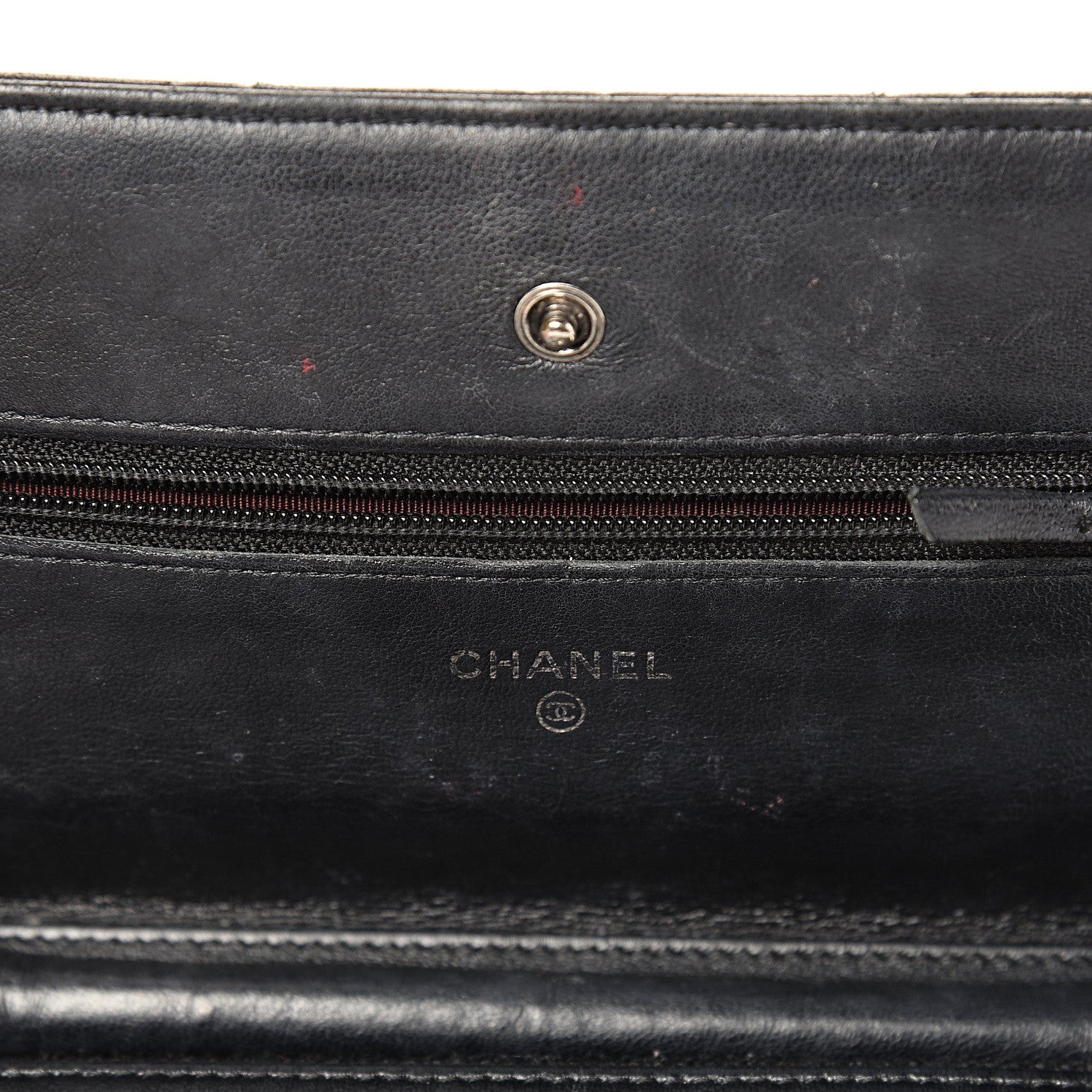 Chanel Lambskin Quilted Wallet On Chain WOC Black 17 of 24