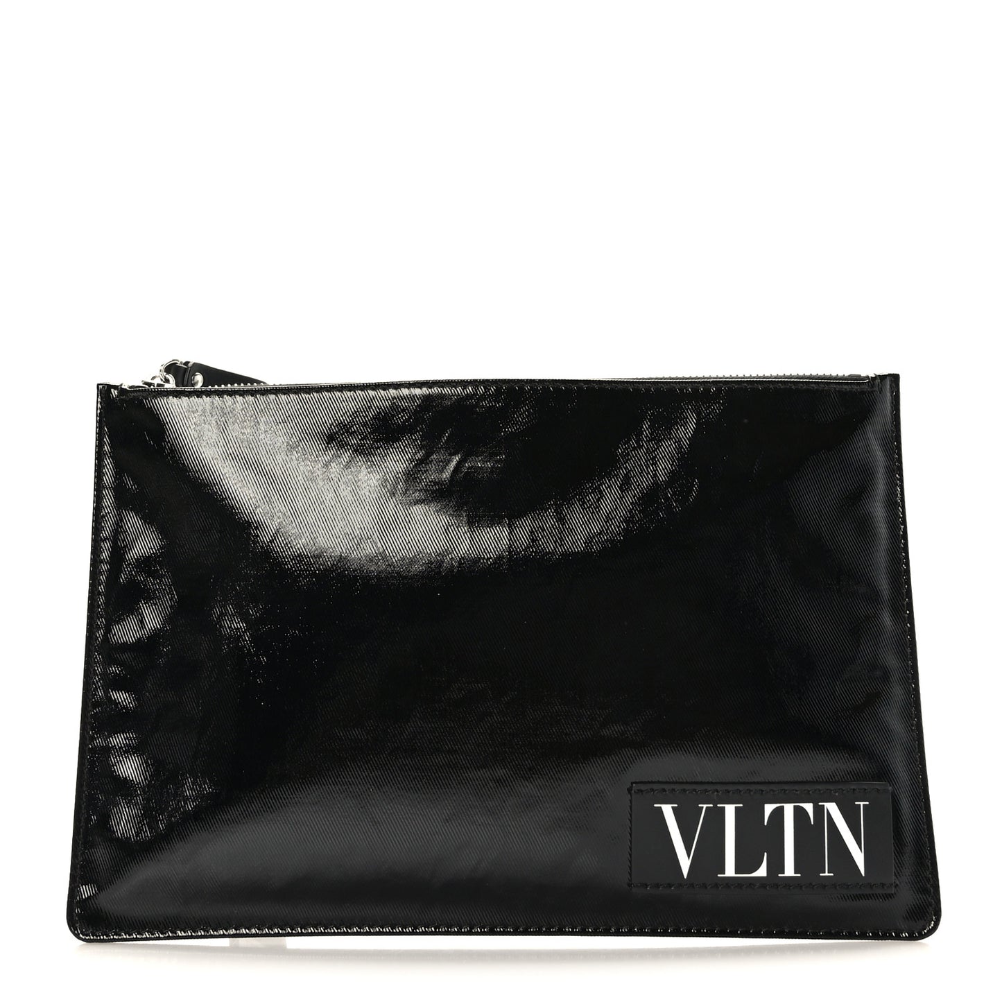 Vinyl VLTN Large Flat Zip Pouch Black