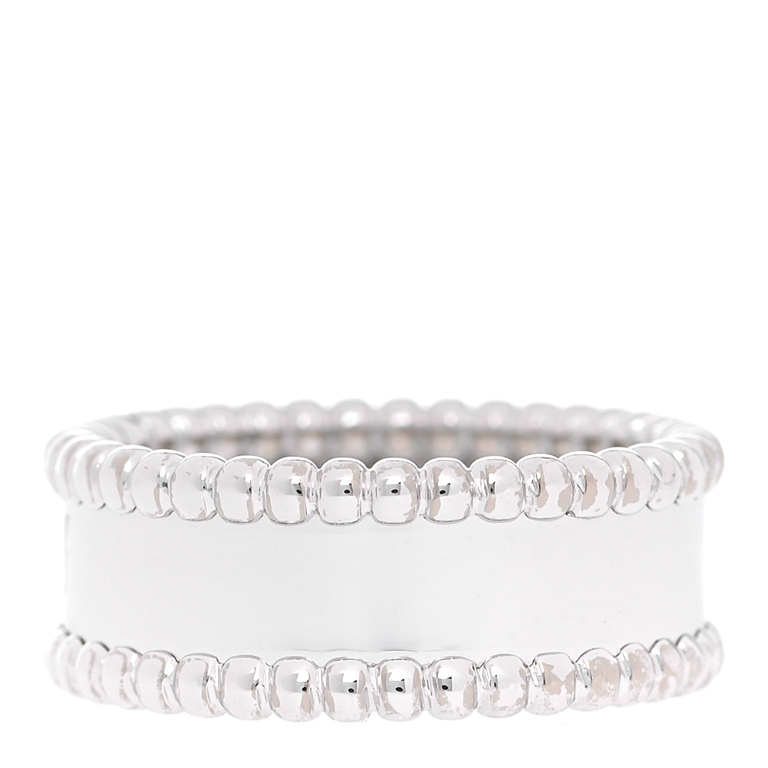 Van Cleef & Arpels 18K White Gold Perlee Signature Ring 53 6.5 3 of 5