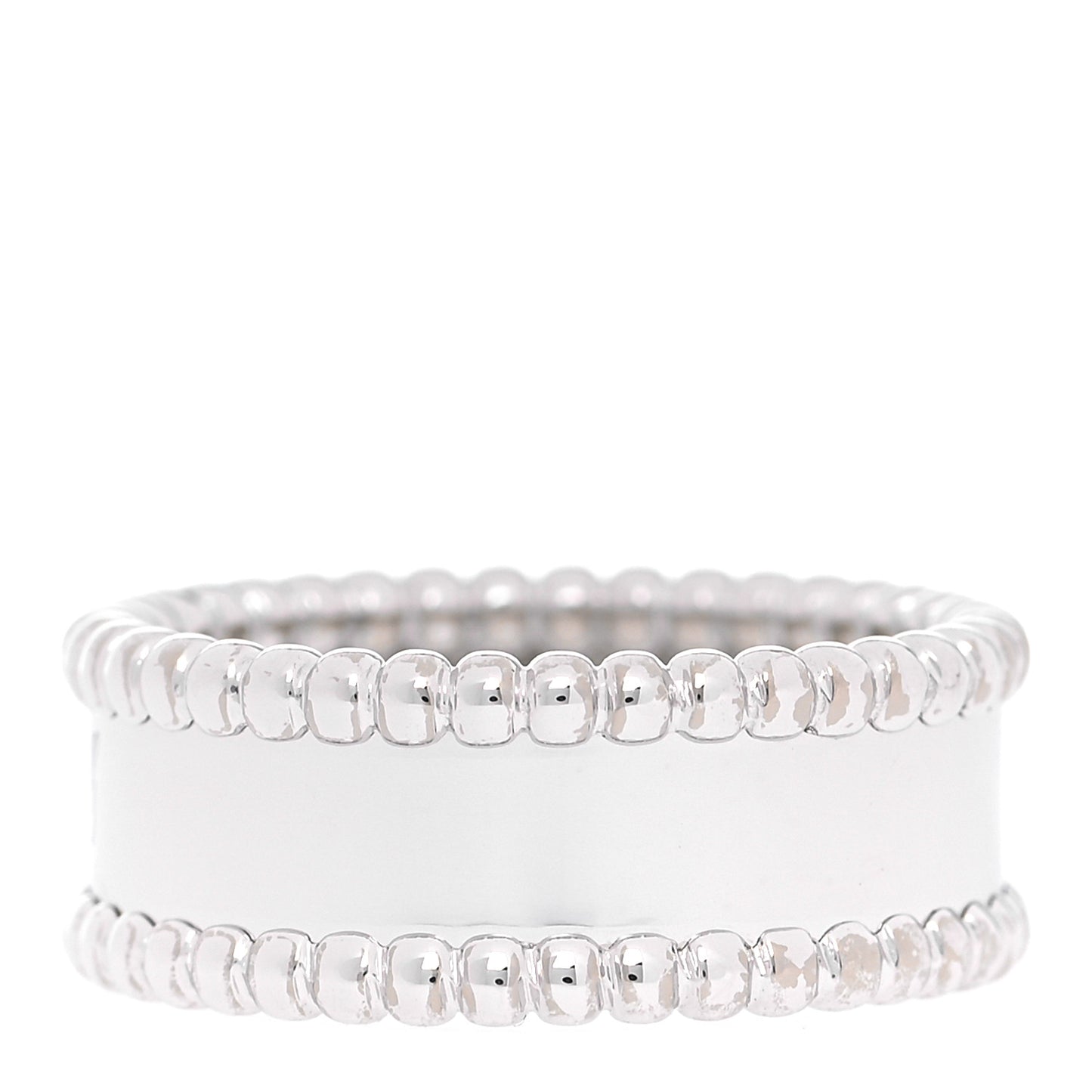 18K White Gold Perlee Signature Ring 53 6.25