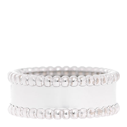 Van Cleef & Arpels 18K White Gold Perlee Signature Ring 53 6.25 3 of 5