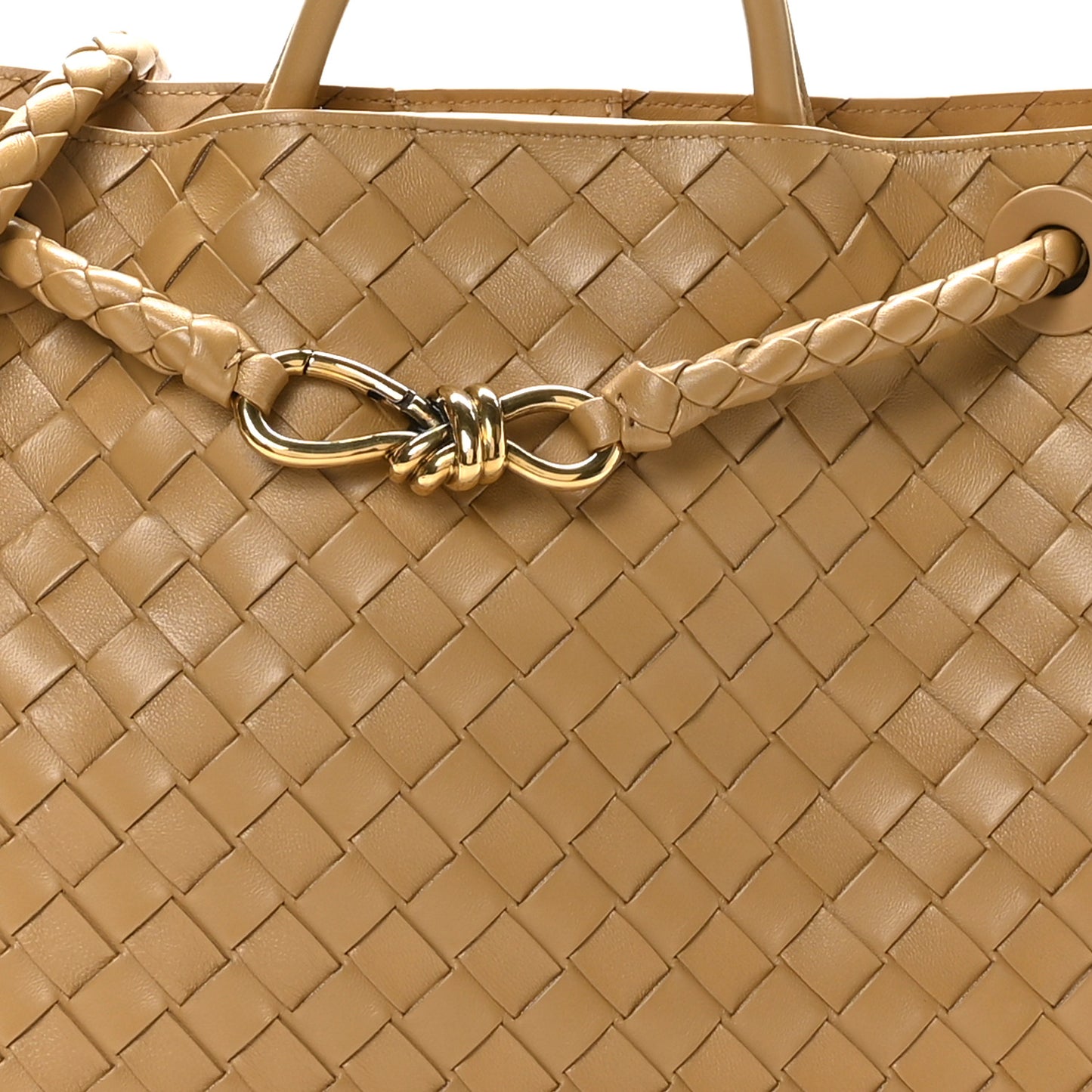 Nappa Intrecciato Medium Andiamo Shoulder Bag Dark Praline