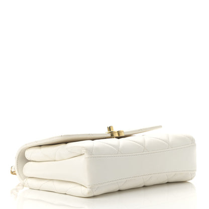 Chanel Lambskin Quilted Small CC Crystal Logo Chain Flap White 4 of 20