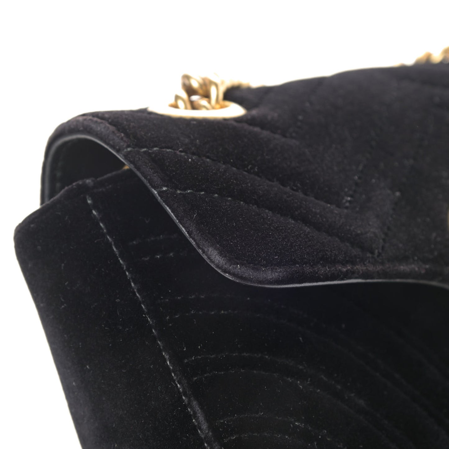 Velvet Matelasse Mini GG Marmont Shoulder Bag Black